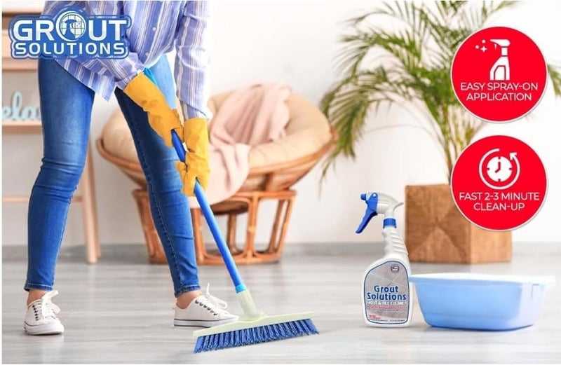 Grout Solutions Professional Grout Brush Heavy-Duty Swivel Head with Stiff V-Shaped Bristles for Deep Cleaning Tile, Corners, Showers, Kitchens & Floors Without Scratching Fits Standard Thread Poles - Image 4